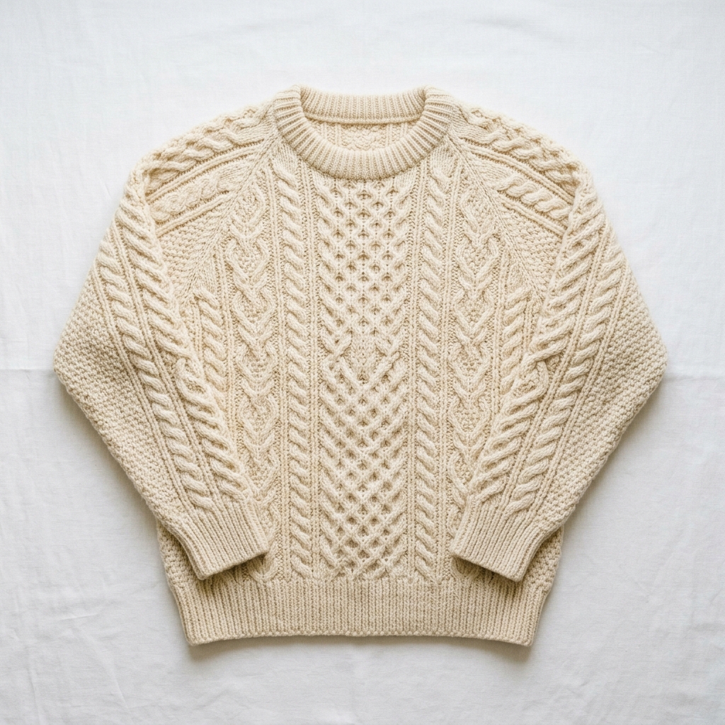 Handcrafted Cable-Knit Woolen Sweater